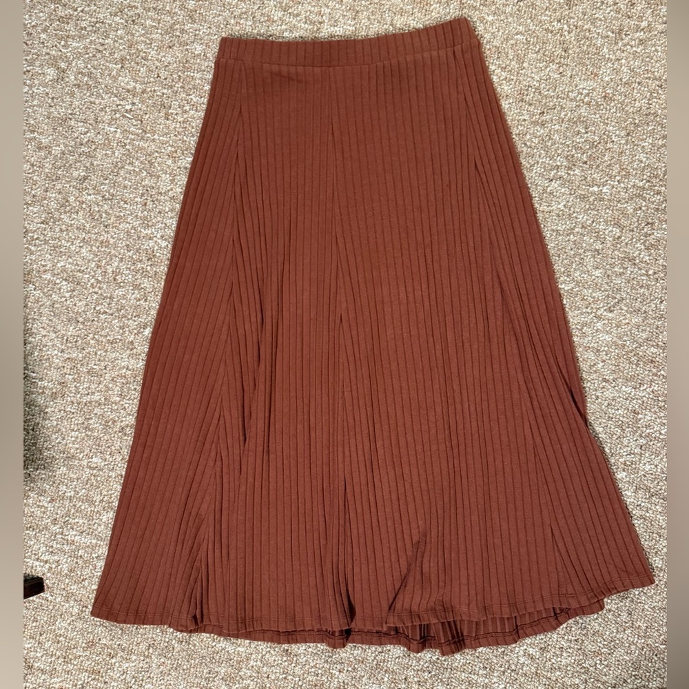 Old Navy Women Large Maxi Skirt Ribbed Rust